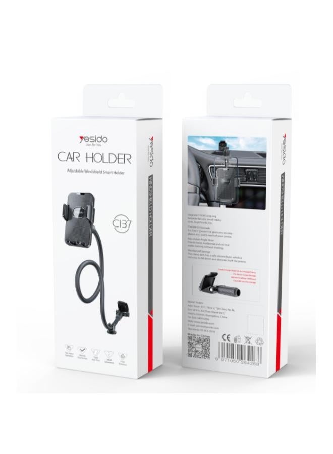Yesido C137 360 Arm Truck Car Adjustable Smart Phone Dash Windshield Spring Clip Phone Holder - Image 5