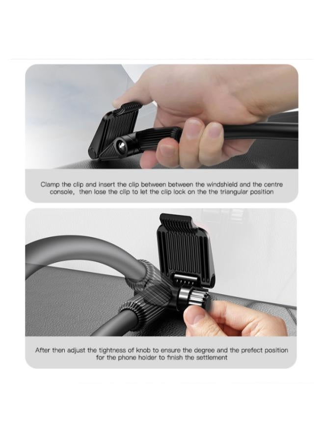 Yesido C137 360 Arm Truck Car Adjustable Smart Phone Dash Windshield Spring Clip Phone Holder - Image 4