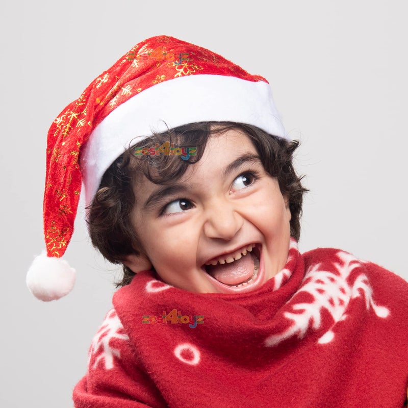 Zest 4 Toyz Christmas Accessories for Kids, Party, Decoration, Festival Fun, 12 X MAS Santa Cap - Image 5
