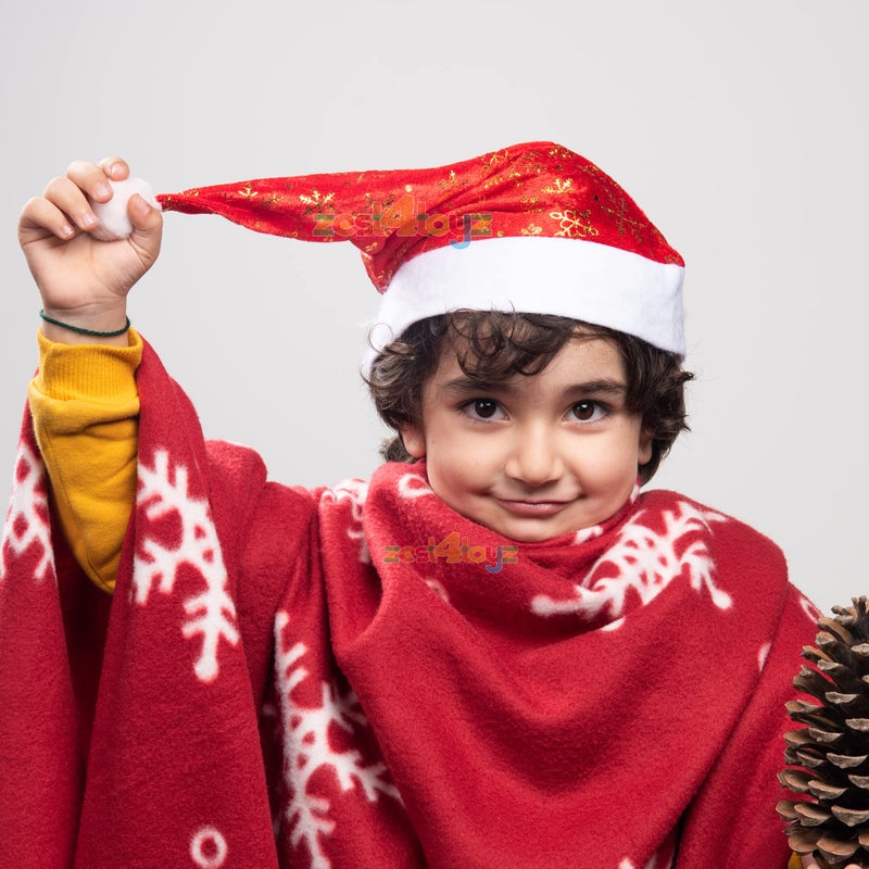 Zest 4 Toyz Christmas Accessories for Kids, Party, Decoration, Festival Fun, 12 X MAS Santa Cap - Image 4