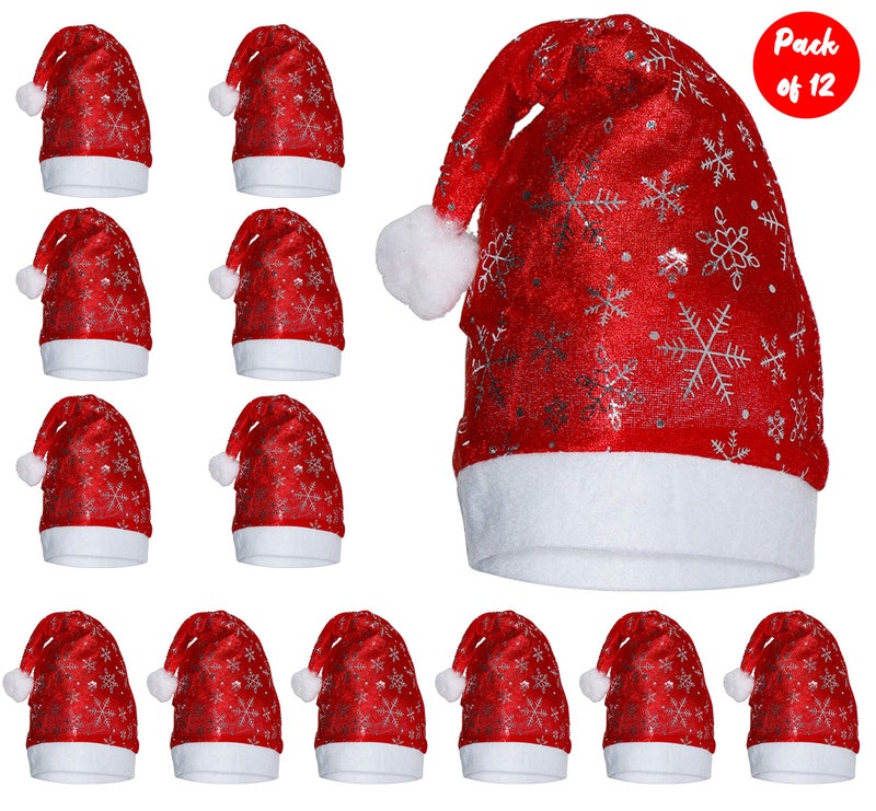 Zest 4 Toyz Christmas Accessories for Kids, Party, Decoration, Festival Fun, 12 X MAS Santa Cap - Image 3