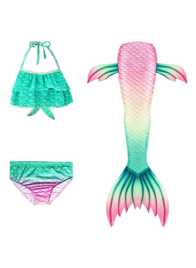 Swimsuit - Girls Mermaid Tail Swimsuit - Sky blue sa22, 120 - Kids Swimming Costume, Beach Bikini, Summer Swimwear, Quick Dry, Pool Party, Bathing Suit Swimsuit - Image 3
