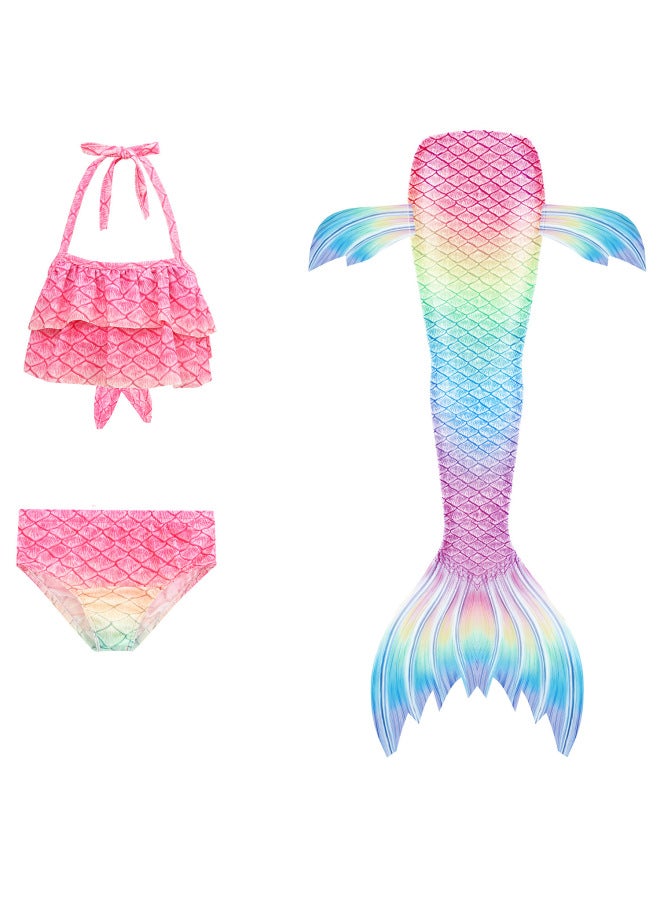 Swimsuit - Girls Mermaid Tail Swimsuit - Sky blue sa22, 120 - Kids Swimming Costume, Beach Bikini, Summer Swimwear, Quick Dry, Pool Party, Bathing Suit Swimsuit - Image 5