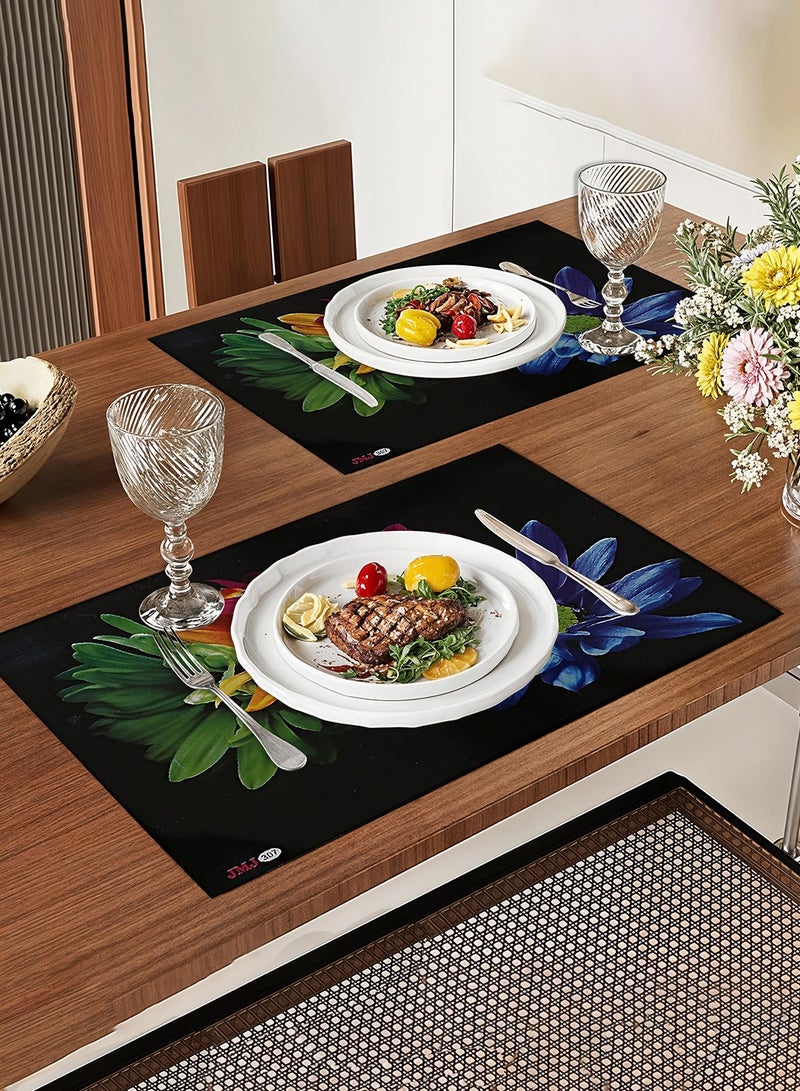 Kuber Industries Flower Printed PVC Waterproof, Oil Proof, Easy to Clean Placemats Table Mats for Dining(Set of 4, Multicolour, Polyvinyl Chloride)|Stylish and Functional Dining Table Accessories - Image 2