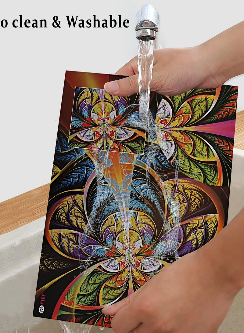 Kuber Industries Flower Printed PVC Waterproof, Oil Proof, Easy to Clean Placemats Table Mats for Dining(Set of 4, Multicolour, Polyvinyl Chloride)|Stylish and Functional Dining Table Accessories - Image 5