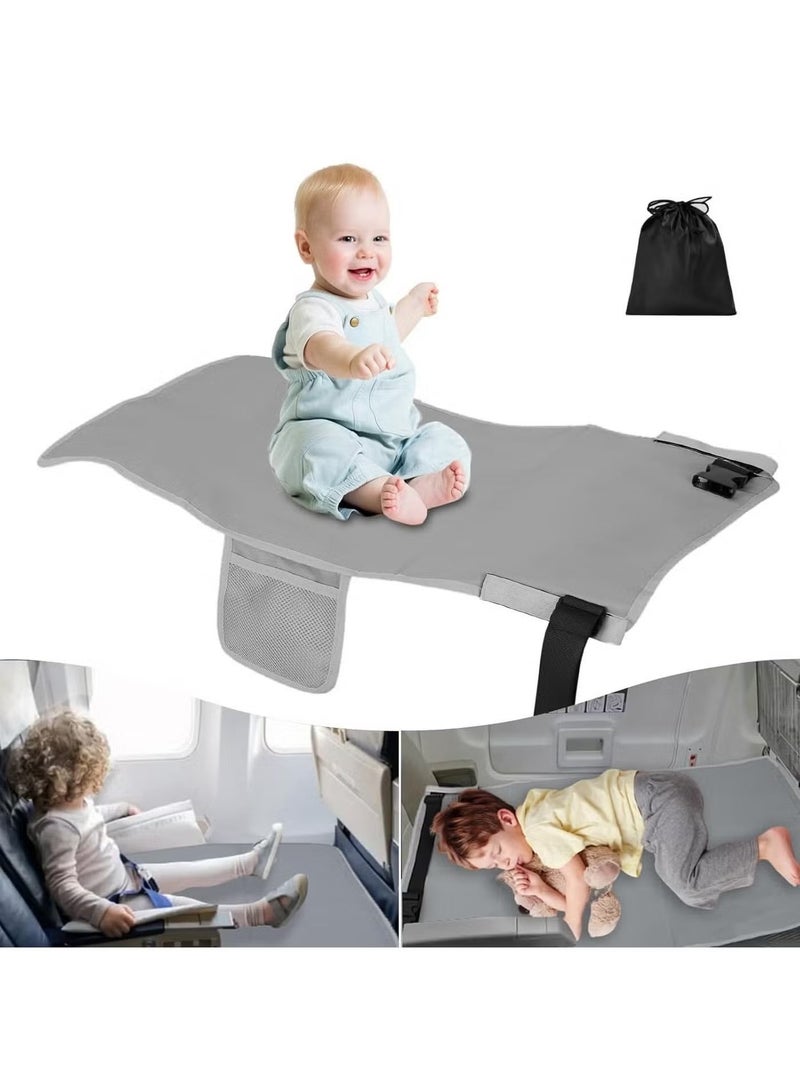 Toddler Airplane Bed, Kids Seat Extender Travel Bed, Safe Baby Plane Essentials, Portable Long Trip Flyaway Kid Seats Footrest, Air Flight Must Have for Infant Sleeping  Rest(Grey) - Image 1