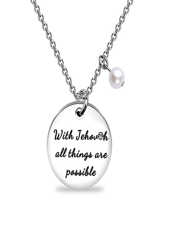 MAOFAED Christian Necklace, Baptism Gift for Her, Faith Jewelry, Bible Verse Quote, Church Merch - Image 1
