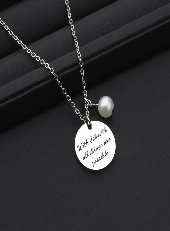 MAOFAED Christian Necklace, Baptism Gift for Her, Faith Jewelry, Bible Verse Quote, Church Merch - Image 3