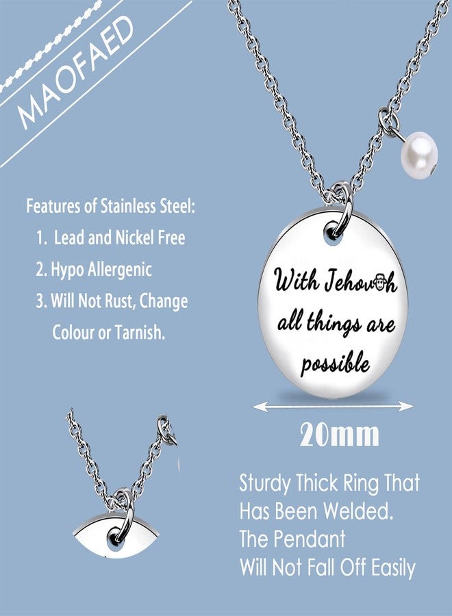 MAOFAED Christian Necklace, Baptism Gift for Her, Faith Jewelry, Bible Verse Quote, Church Merch - Image 2