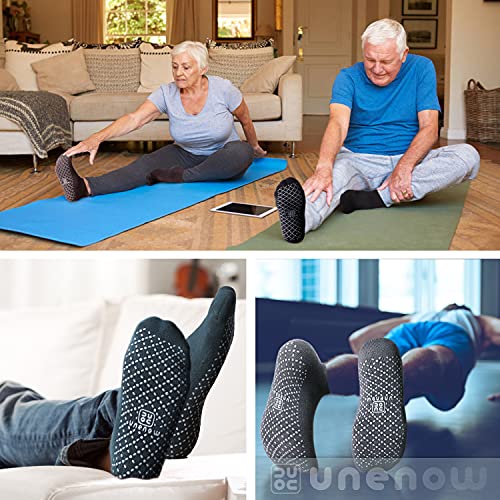 unenow Unisex Non Slip Socks with Grips Cushion for Yoga Pilates Barre Home & Hospital - Image 2