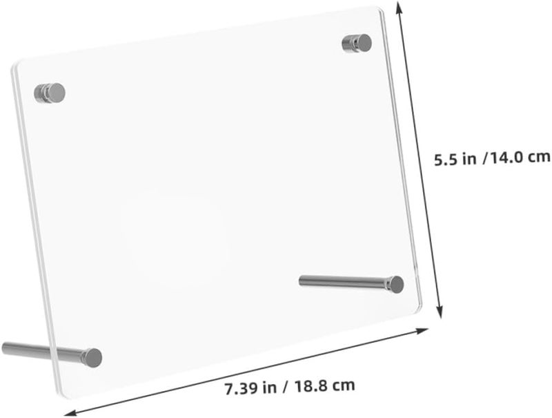 Abaodam 2pcs Acrylic Tabletop Picture Frames for 6-inch A6 Photos and Postcards, 3+3mm Thick Mini Photo Display Stands for Home and Office Decor - Image 2