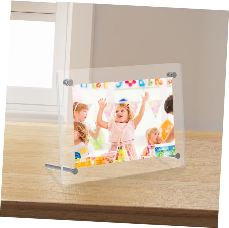Abaodam 2pcs Acrylic Tabletop Picture Frames for 6-inch A6 Photos and Postcards, 3+3mm Thick Mini Photo Display Stands for Home and Office Decor - Image 4