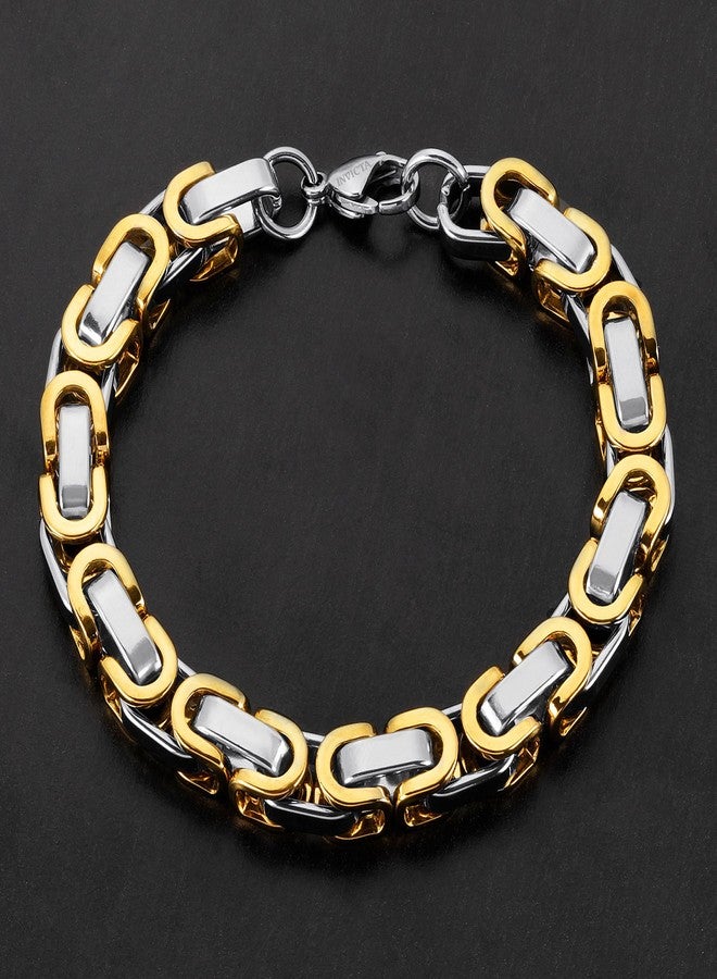 إنفيكتا سوار رجالي من إنفيكتا للمجوهرات، مصنوع من الفولاذ المقاوم للصدأ المصقول، بتصميم بيزنطي (8 مم) - 8.75 بوصة، مقاس واحد، بدون أحجار كريمة. - Image 5