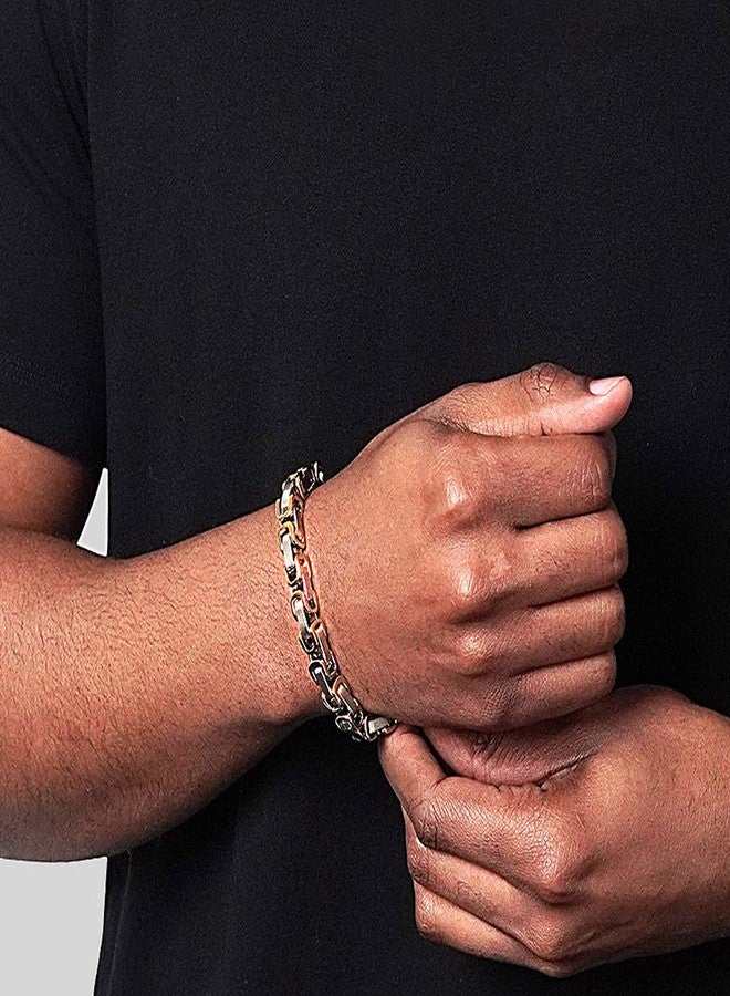 إنفيكتا سوار رجالي من إنفيكتا للمجوهرات، مصنوع من الفولاذ المقاوم للصدأ المصقول، بتصميم بيزنطي (8 مم) - 8.75 بوصة، مقاس واحد، بدون أحجار كريمة. - Image 2