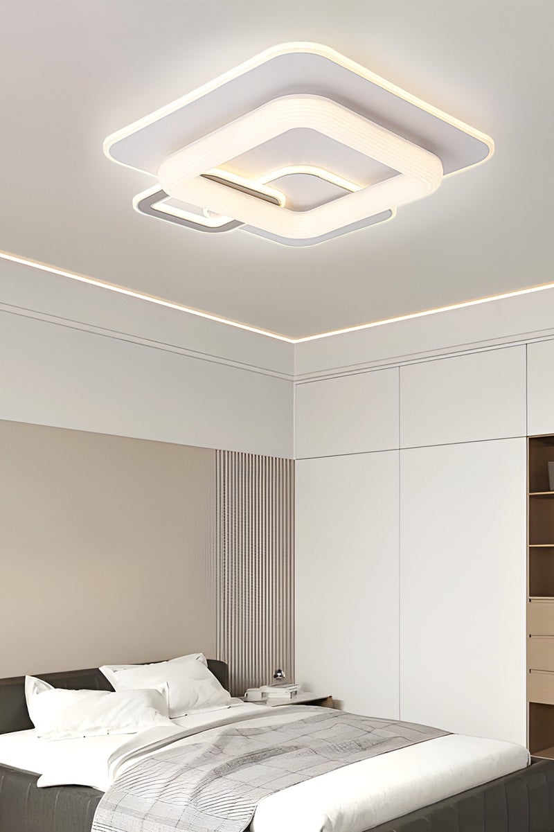 YATAI LIGHTING Modern LED Ceiling Light, 140W Square Flush Mount, 20.8 inch(53cm), 3-Color Dimmable with Remote, Acrylic Lampshade for Bedroom, Living Room & Library - Image 5