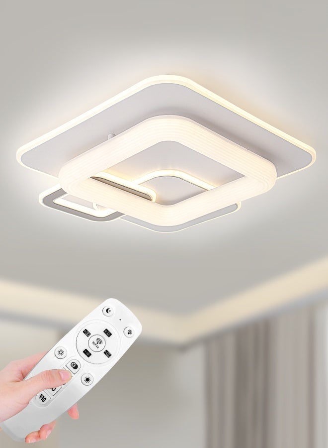 YATAI LIGHTING Modern LED Ceiling Light, 140W Square Flush Mount, 20.8 inch(53cm), 3-Color Dimmable with Remote, Acrylic Lampshade for Bedroom, Living Room & Library - Image 1