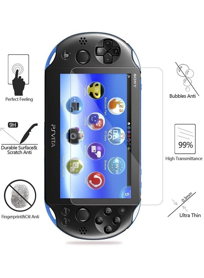 جمورو 4 PCS شاشة واقي متوافق مع Sony PlayStation PS Vita 2000/Front Glass Glass Screen Film & Back Pet Film Pet Film Scratch Fingerprint Crystal HD Clear - Image 3
