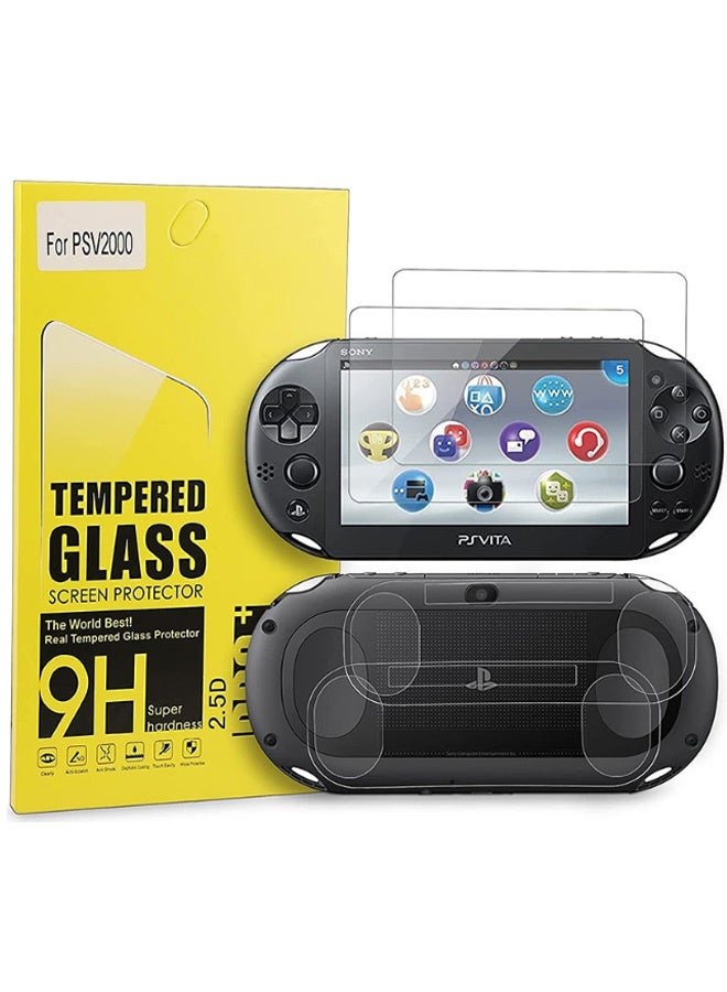 جمورو 4 PCS شاشة واقي متوافق مع Sony PlayStation PS Vita 2000/Front Glass Glass Screen Film & Back Pet Film Pet Film Scratch Fingerprint Crystal HD Clear - Image 1
