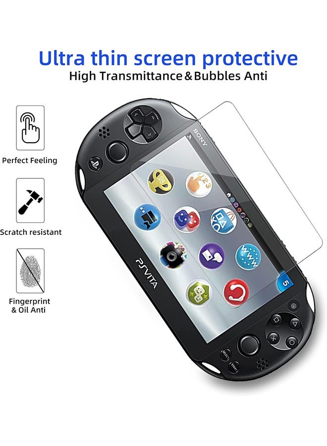 جمورو 4 PCS شاشة واقي متوافق مع Sony PlayStation PS Vita 2000/Front Glass Glass Screen Film & Back Pet Film Pet Film Scratch Fingerprint Crystal HD Clear - Image 4