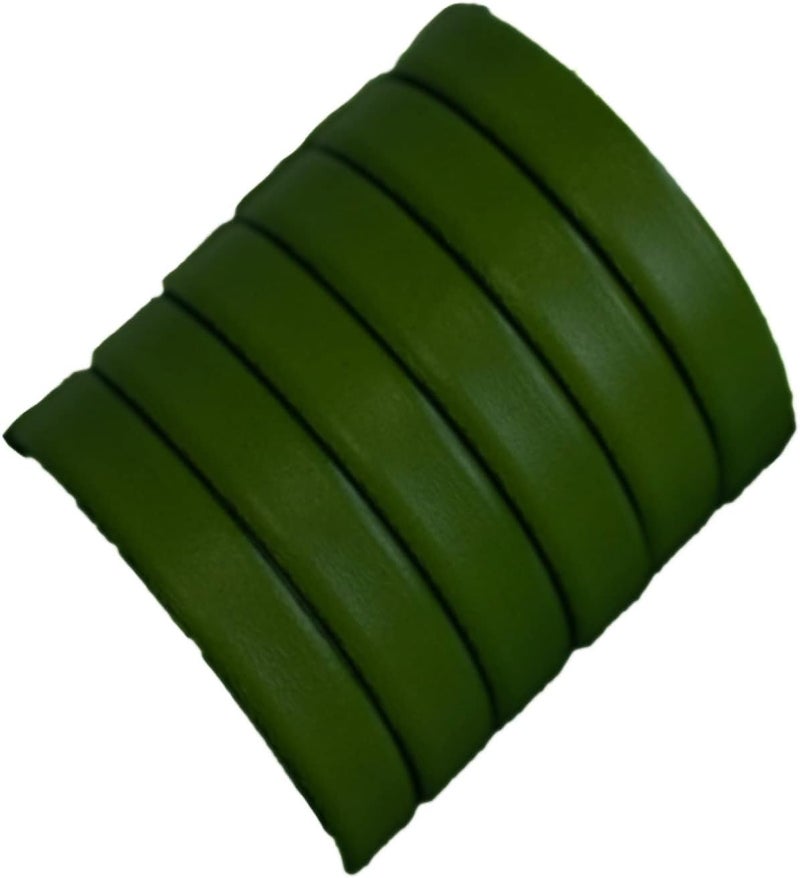 Aezzo Flat Genuine Leather Cord for Bracelet Making 3/8 in. - Real Leather Strip for Jewelry, Keychain, DIY Craft Making, Watch Band, Purse Strap, 1.1 Yard (Dark Green) - Image 1
