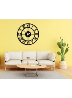 Hometrix Hometrix Metal Wall Clock Large Metal Wall Clock for Living Room Bedroom Metal Wall Ornament Outdoor Wall Clock Home Decor Clocks and Gifts Laser Cut Clock Home Gifts Black 40 CM DA113  - Image 5