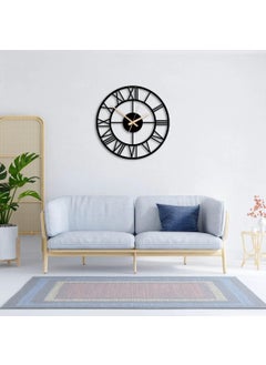 Hometrix Hometrix Metal Wall Clock Large Metal Wall Clock for Living Room Bedroom Metal Wall Ornament Outdoor Wall Clock Home Decor Clocks and Gifts Laser Cut Clock Home Gifts Black 40 CM DA113  - Image 2