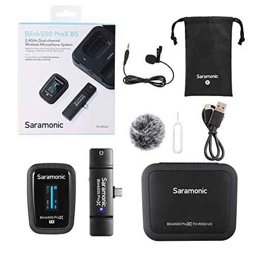 Saramonic Blink 500 Prox B5 Wireless Microphone System with Lavalier for iPhone15/16/17&Android, iPad, Mobile & Computers, USB C Mini Lapel Microphone Wireless for Video Recording, Streaming - Image 1