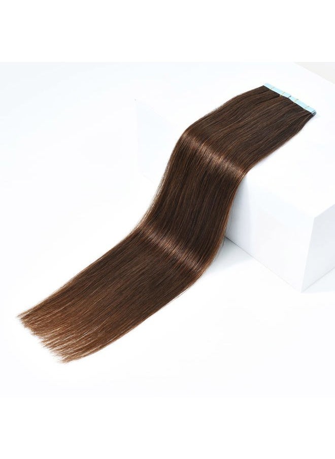 Rose bud ROSEBUD Tape in Hair Extensions REMY Human Hair, Secure Skin Weft Hair Extensions Seamless 40g/Pack 20Pcs 10 Inch Medium Brown  - Image 2