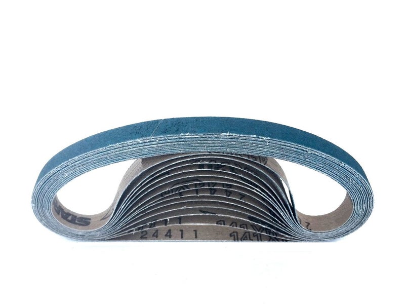 Starcke 1/2 x 18 inch Sanding Belts 60 Grit, 24 Pack - Durable Air Belt Sander Zirconia Band File Easy to Install for Metal Composites Marine and Wood Professional German Quality Bandfile Belt Sander - Image 4