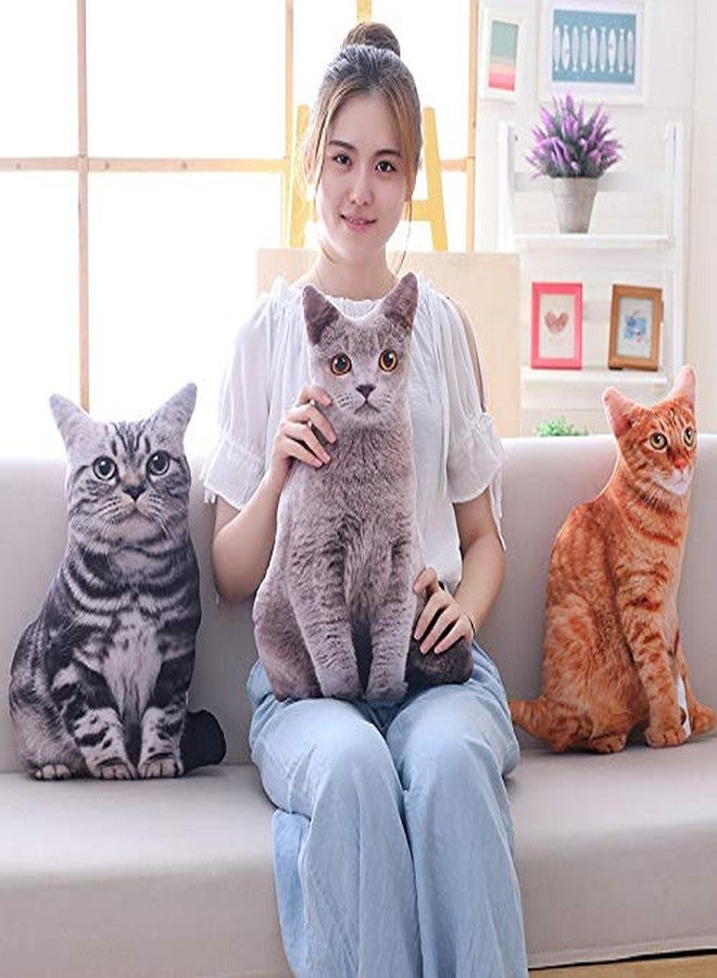 Maomoto 19.6'' Cat Shape Throw Pillow Plushie Doll - 3D Simulation Plush Stuffed Animal Toy for Kids, Sofa Chair Home Decor (Grey) - Image 5