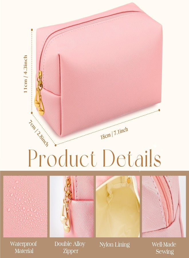 Kigeli 15 Pcs Aesthetic Makeup Bags PU Leather Cosmetic Pouches Waterproof Plain Toiletry Bags Makeup Pouches Bulk for Women Party Gift Travel Storage Organizer(Vivid Color) - Image 2