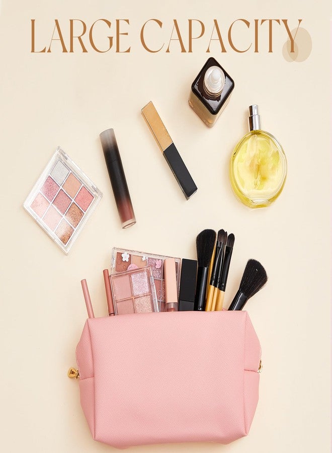 Kigeli 15 Pcs Aesthetic Makeup Bags PU Leather Cosmetic Pouches Waterproof Plain Toiletry Bags Makeup Pouches Bulk for Women Party Gift Travel Storage Organizer(Vivid Color) - Image 5