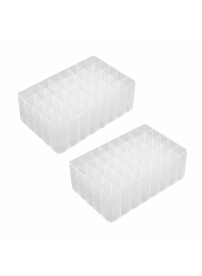 Chris.W 2 Pack 40-Slot Art Markers Pen Holder Desk Stand Organizer Storage Tray Marker Empty Storage Pack(Clear) - Image 1