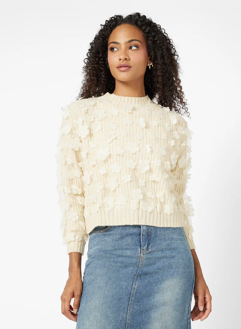 Ginger 3D Floral Applique Sweater