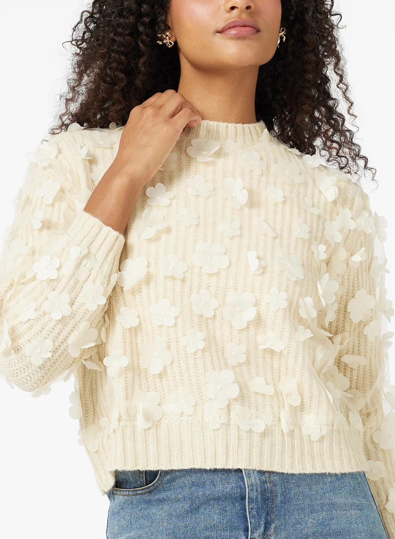 Ginger 3D Floral Applique Sweater
