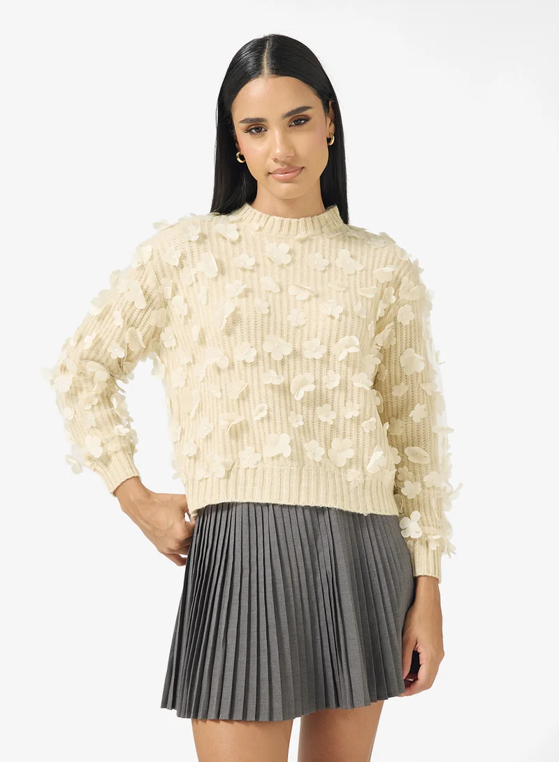 Ginger 3D Floral Applique Sweater