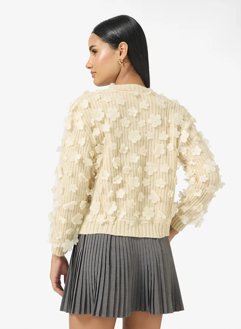 Ginger 3D Floral Applique Sweater