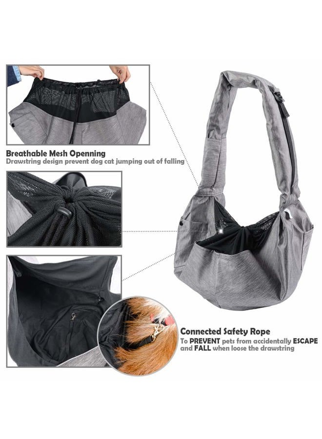 Arella Dog Sling Carrier for Small and Medium Dogs 10-20 lbs with Comfortable Adjustable Padded Shoulder Breathable Mesh for Travel Hands Free Daily Walk Outdoor Activities PDS08G - Image 4