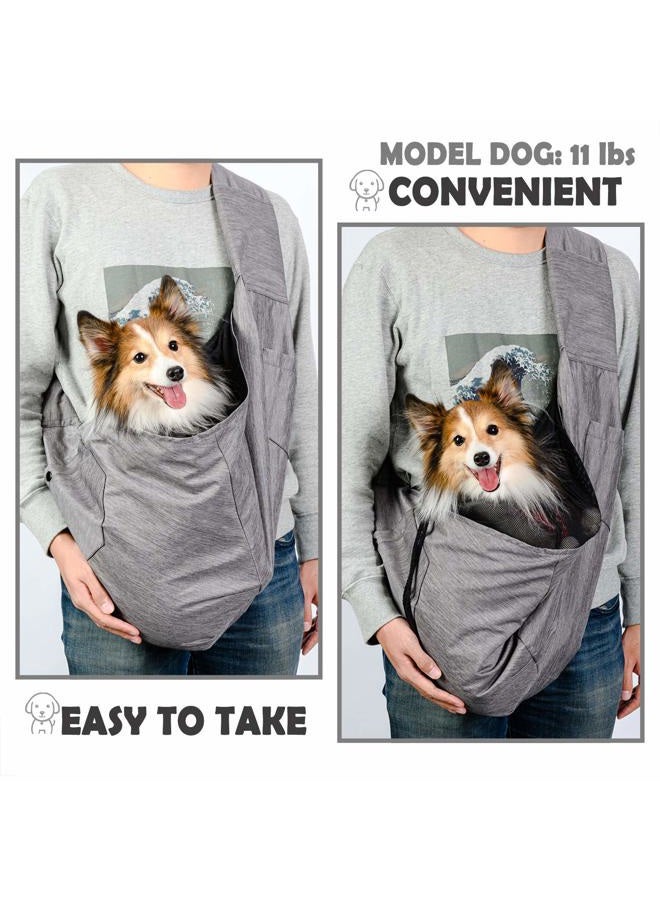 Arella Dog Sling Carrier for Small and Medium Dogs 10-20 lbs with Comfortable Adjustable Padded Shoulder Breathable Mesh for Travel Hands Free Daily Walk Outdoor Activities PDS08G - Image 2