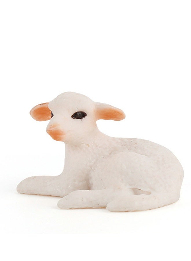 هالامودو 3 قطع غنم أبيض نموذج حيوان العائلة، تمثال حيوان الغابة الصغيرة الواقعي، محاكاة صلبة شكل عمل الأغنام البيضاء، لعبة الأطفال المعرفية، ديكور كعكة صغيرة، حفلة عيد ميلاد مجموعة الهدايا، 12.5*4.5*7 سم - Image 5