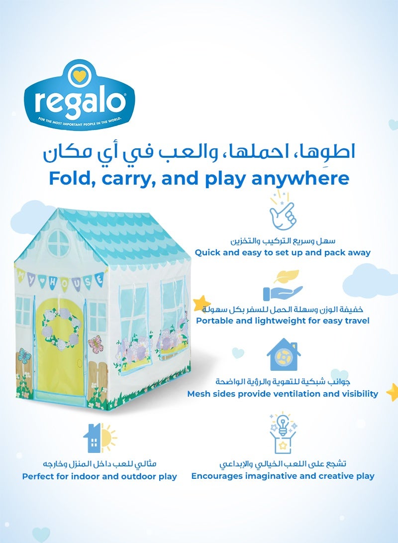 ريجالو خيمة لعب محمولة للأطفال | بطول 127 سم × عرض 68.58 سم × ارتفاع 119.38 سم | قابلة للطي وسهلة التركيب | واسعة، خفيفة الوزن وسهلة الحمل | للعب داخل المنزل وخارجه - Image 3