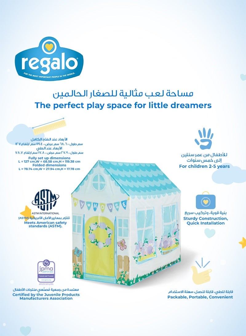ريجالو خيمة لعب محمولة للأطفال | بطول 127 سم × عرض 68.58 سم × ارتفاع 119.38 سم | قابلة للطي وسهلة التركيب | واسعة، خفيفة الوزن وسهلة الحمل | للعب داخل المنزل وخارجه - Image 4