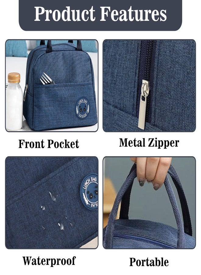 INVODA Lunch Bag 4 PCS Insulated Lunch Bag Women and Men Reusable Tote Cooler Bag Lunch Box Bag Lunch Tote for Work Office Picnic - Image 2