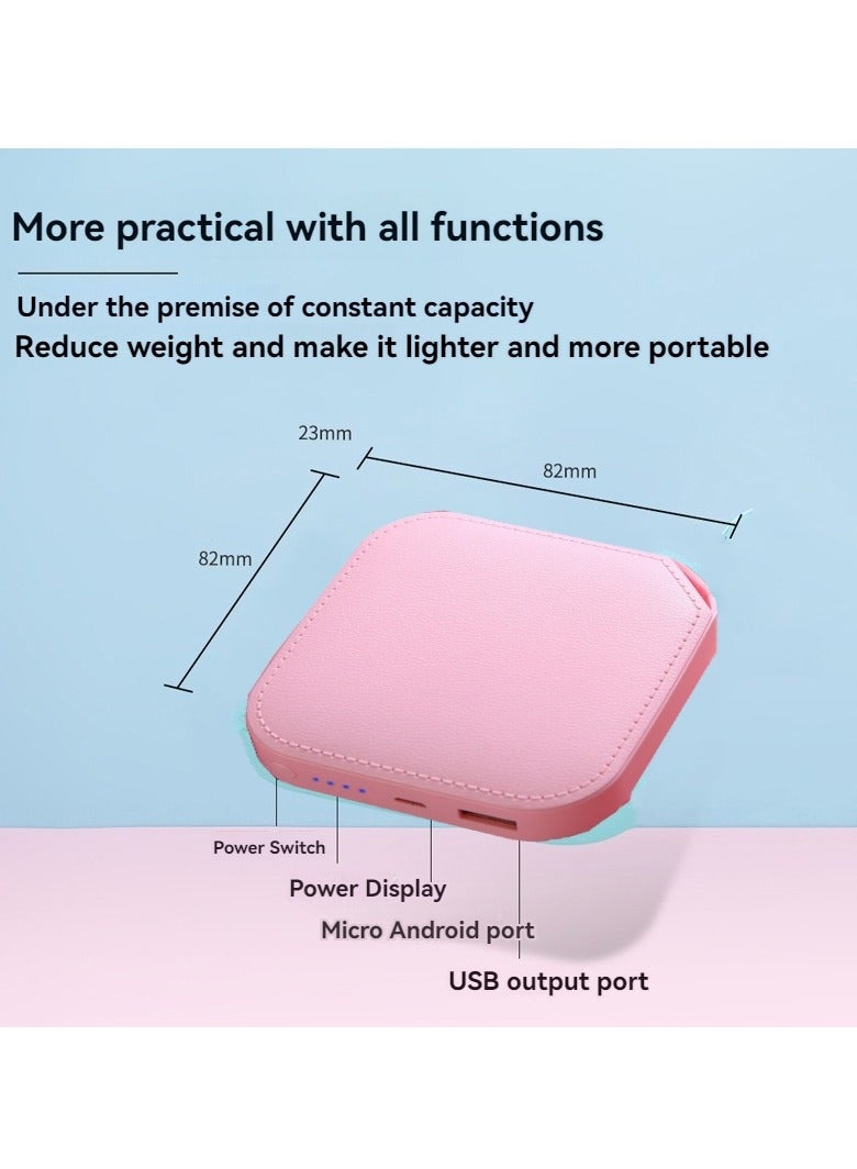 Mini power bank 20000 mAh large capacity creative ultra-thin compact portable power bank (pink) - Image 4