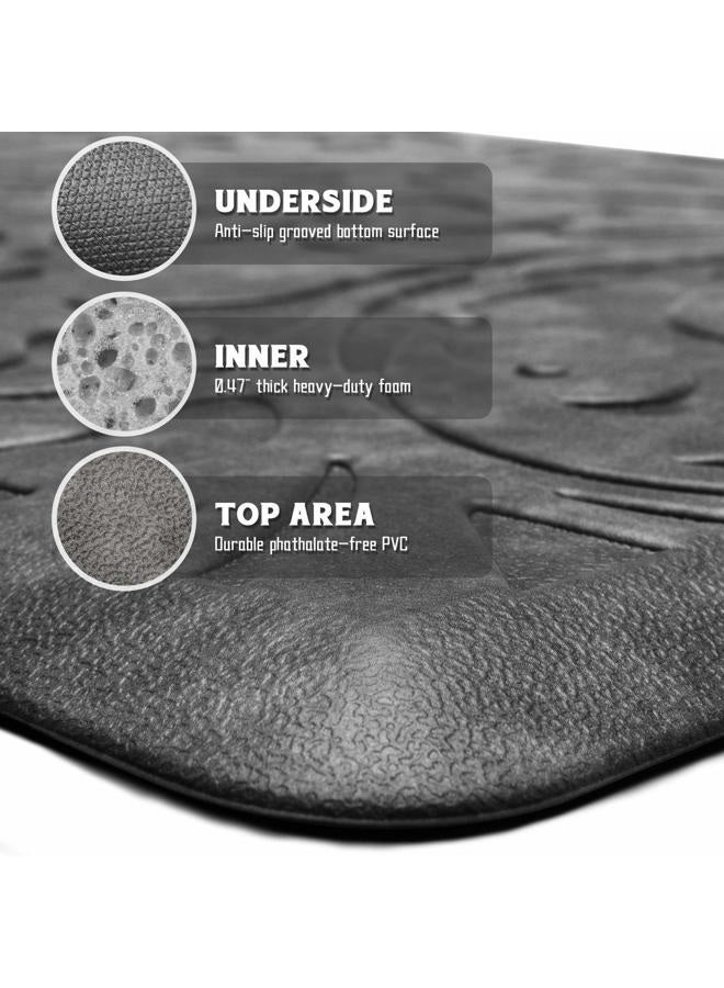 KMAT Kitchen Mat Cushioned Anti-Fatigue Floor Mat Waterproof Non-Slip Standing Mat Ergonomic Comfort Floor Mat Rug for Home,Office,Sink,Laundry,Desk 20"(W) x 39"(L),Grey - Image 3