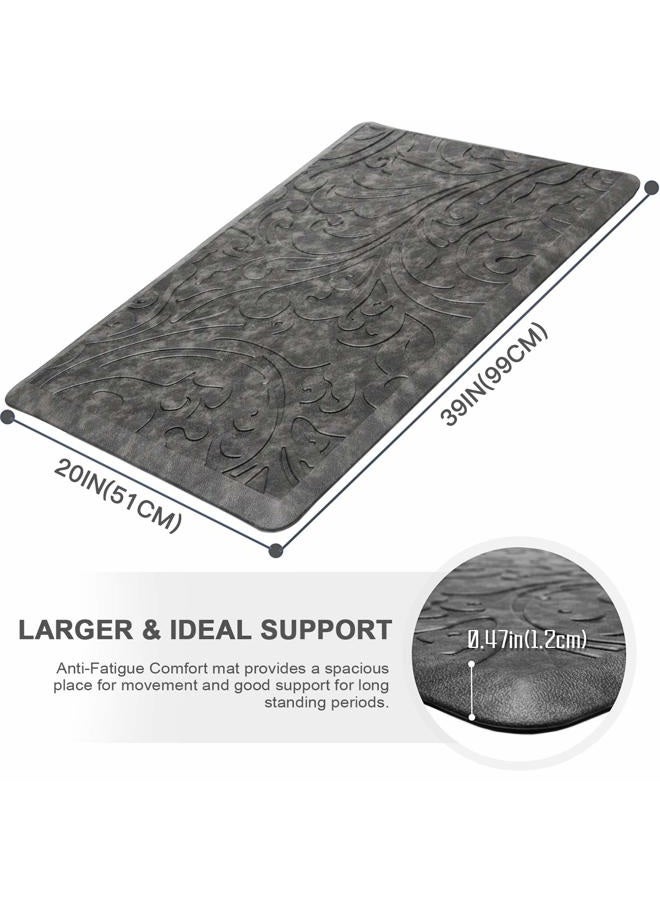 KMAT Kitchen Mat Cushioned Anti-Fatigue Floor Mat Waterproof Non-Slip Standing Mat Ergonomic Comfort Floor Mat Rug for Home,Office,Sink,Laundry,Desk 20"(W) x 39"(L),Grey - Image 2