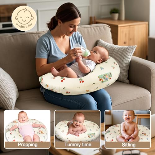 x-vesolje xvesolje Nursing Pillow Breastfeeding Pillow with Removable Cover Ergonomic Breast Feeding Pillow Baby Feeding Support Pillow for Mom Easier Breastfeeding Original SizeBunny - Image 3
