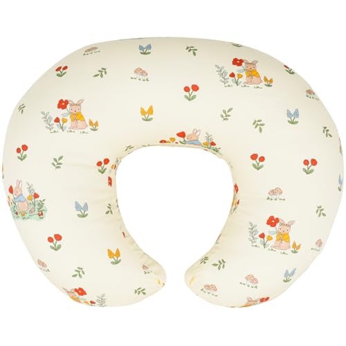 x-vesolje xvesolje Nursing Pillow Breastfeeding Pillow with Removable Cover Ergonomic Breast Feeding Pillow Baby Feeding Support Pillow for Mom Easier Breastfeeding Original SizeBunny - Image 1
