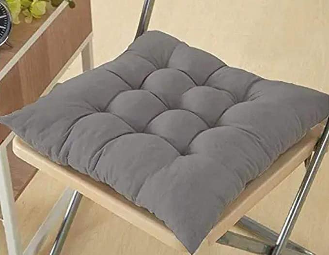 MITUL Microfiber Chair Cushion Seat Pad with Ties Use for Home Chair Bookstore Library Cafe Car Office 40X40cm 40x40 cm Gray 7 - Image 3
