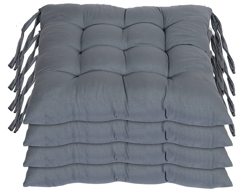 MITUL Microfiber Chair Cushion Seat Pad with Ties Use for Home Chair Bookstore Library Cafe Car Office 40X40cm 40x40 cm Gray 7 - Image 4